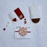 Peach Plantable Rakhi with Roli Chawal & Coco Disc