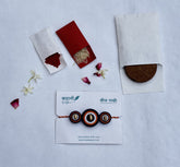 Eco-Friendly Handmade Seed Paper Rakhi – Navy Blue with Roli Chawal & Coco Disc