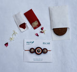 Eco-Friendly Handmade Seed Paper Rakhi – Navy Blue with Roli Chawal & Coco Disc
