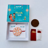Peach Plantable Rakhi with Roli Chawal & Coco Disc