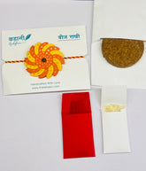 Orange Plantable Rakhi with Roli Chawal & Coco Disc