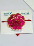 Red Golden Work Plantable Rakhi with Roli Chawal & Coco Disc