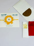 Yellow Plantable Rakhi with Roli Chawal & Coco Disc