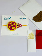 Floral Seed Paper Rakhi – Yellow & Maroon | Eco-Friendly with Roli Chawal & Coco Disc